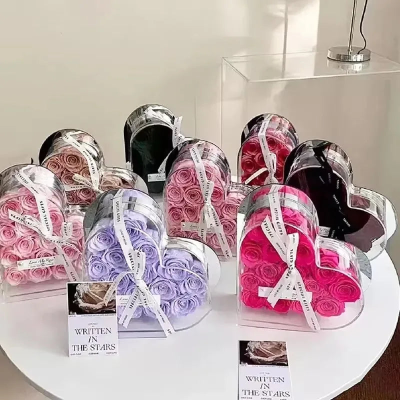 Qixi Valentine's Day Heart-shaped Flower Box Flower