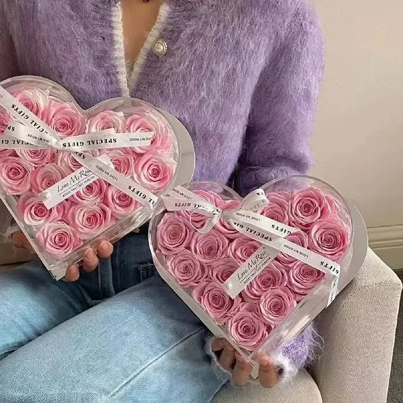 Qixi Valentine's Day Heart-shaped Flower Box Flower