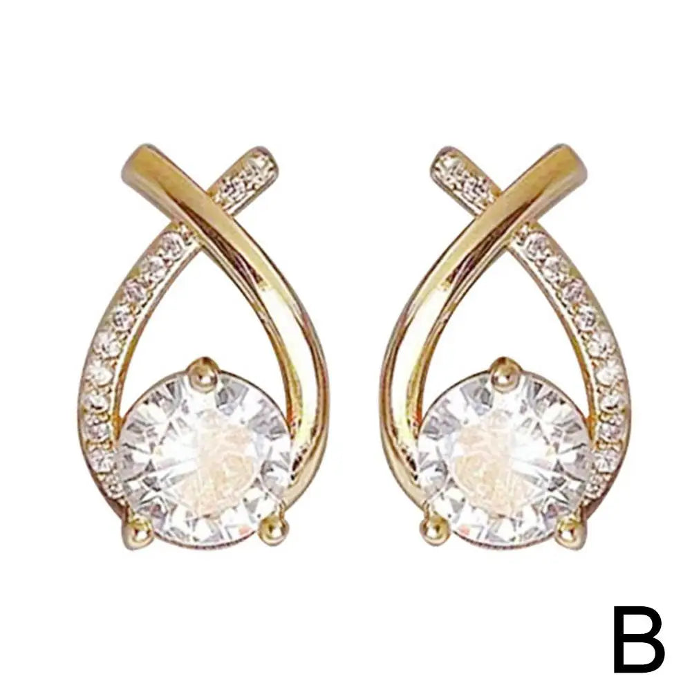 Fashion Cross Stud Earrings For Women Girls