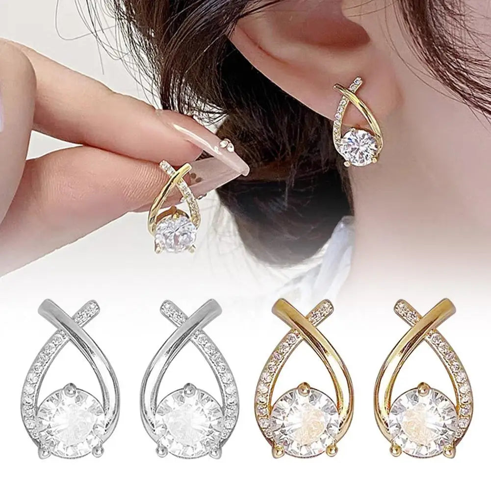 Fashion Cross Stud Earrings For Women Girls