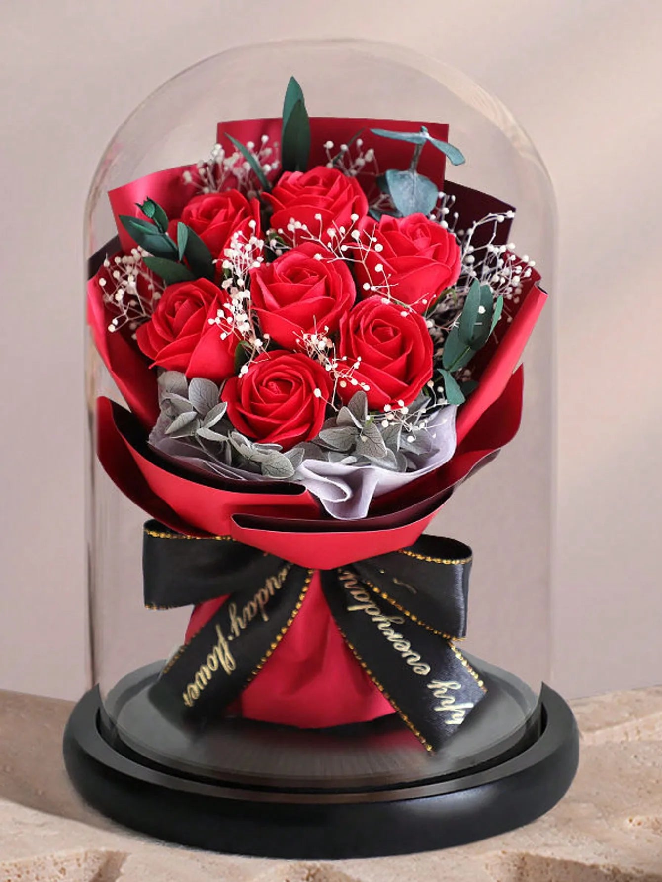 Real Rose in Glass Dome for Lovers