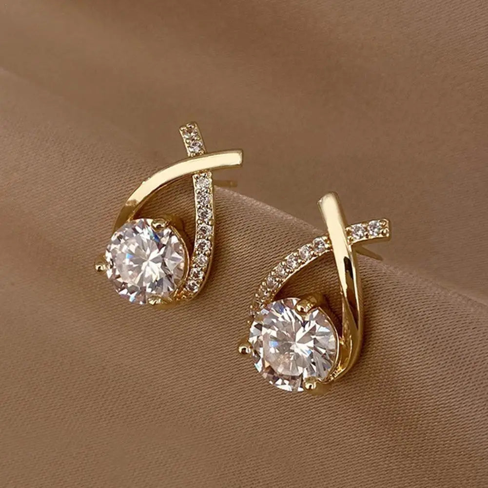 Fashion Cross Stud Earrings For Women Girls