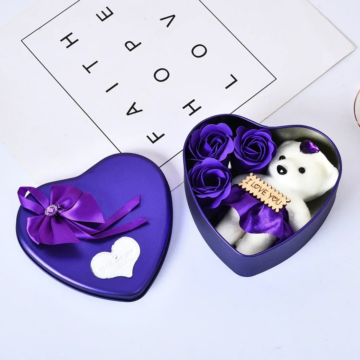 Valentine's Day Bear Rose Gift Box