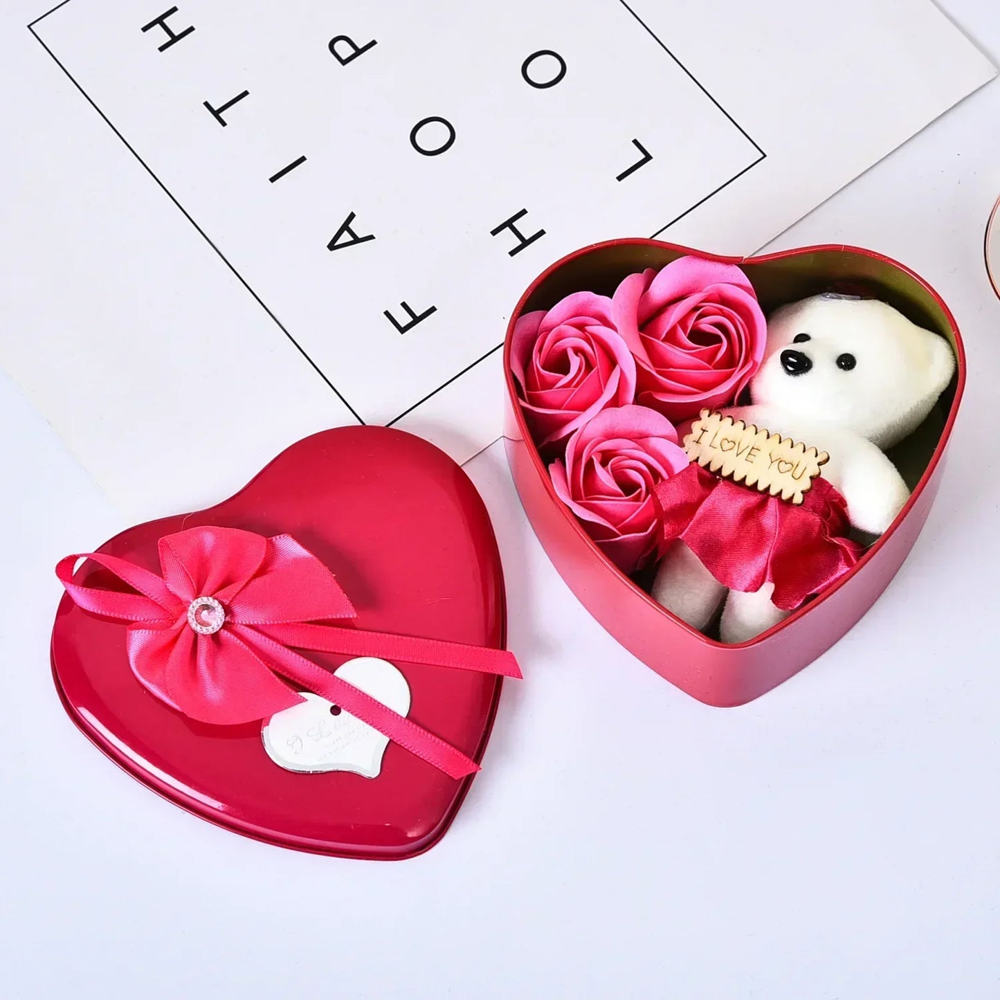 Valentine's Day Bear Rose Gift Box