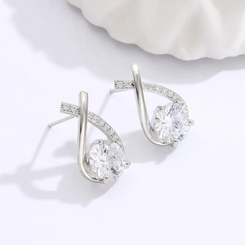 Fashion Cross Stud Earrings For Women Girls