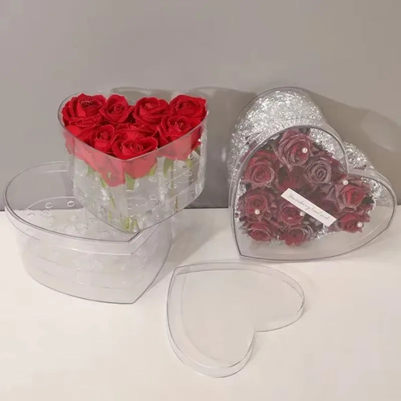 Qixi Valentine's Day Heart-shaped Flower Box Flower