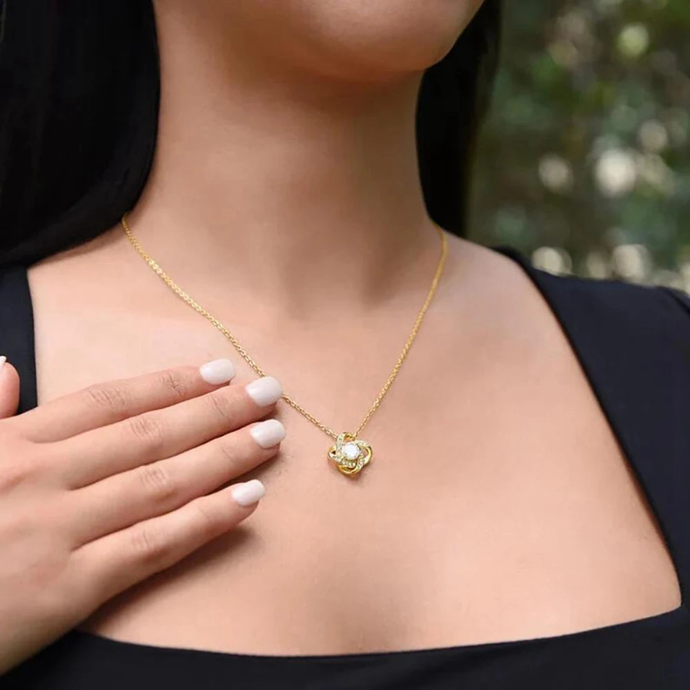 Rose Flower With Necklace For Mom