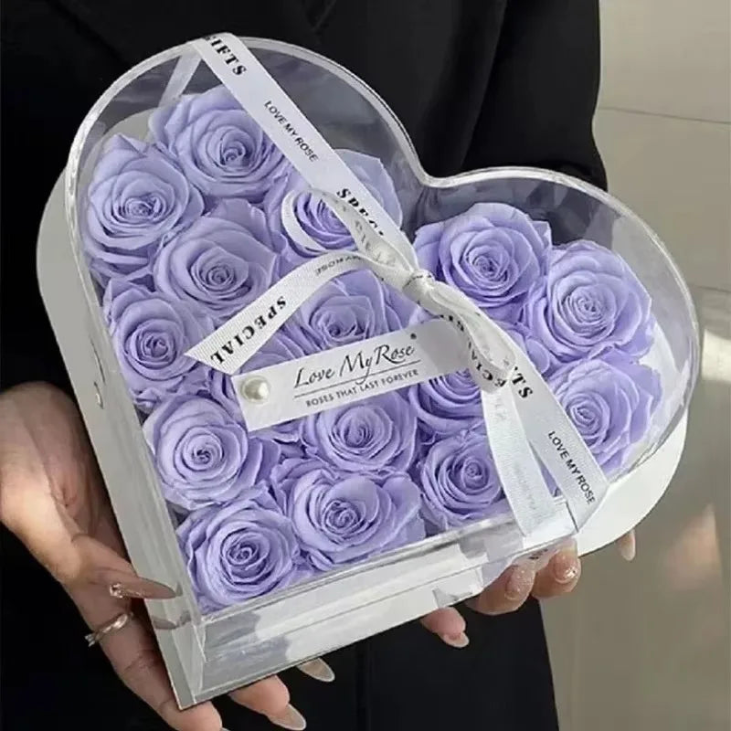 Qixi Valentine's Day Heart-shaped Flower Box Flower