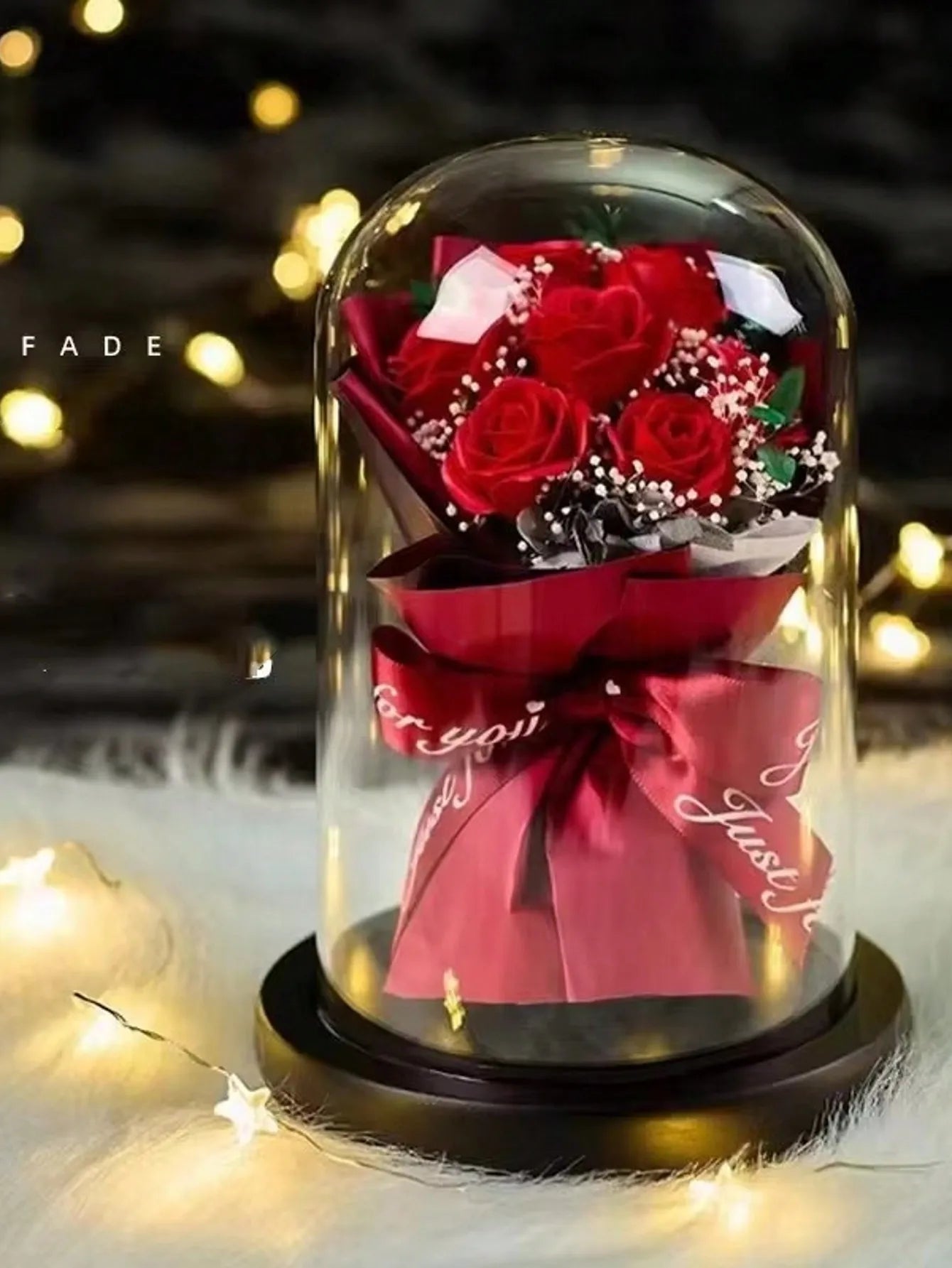 Real Rose in Glass Dome for Lovers