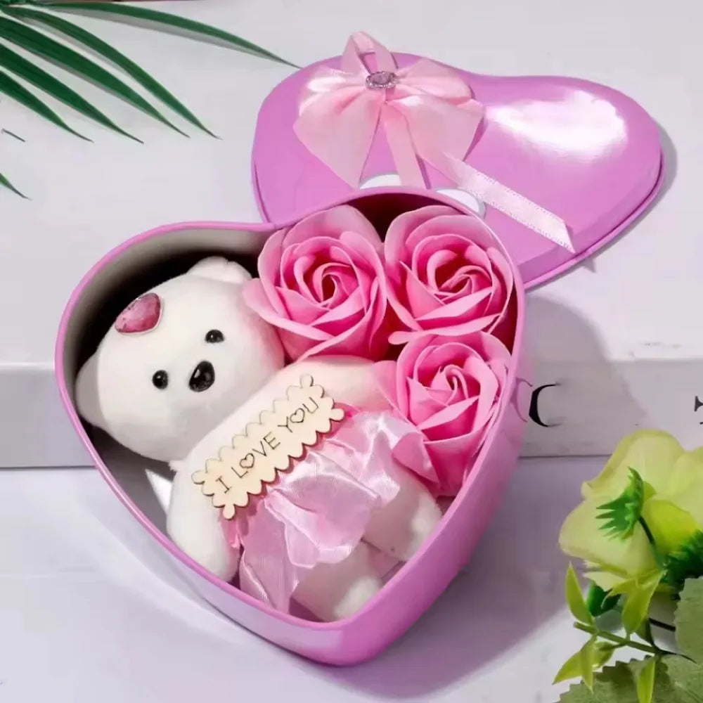 Valentine's Day Bear Rose Gift Box