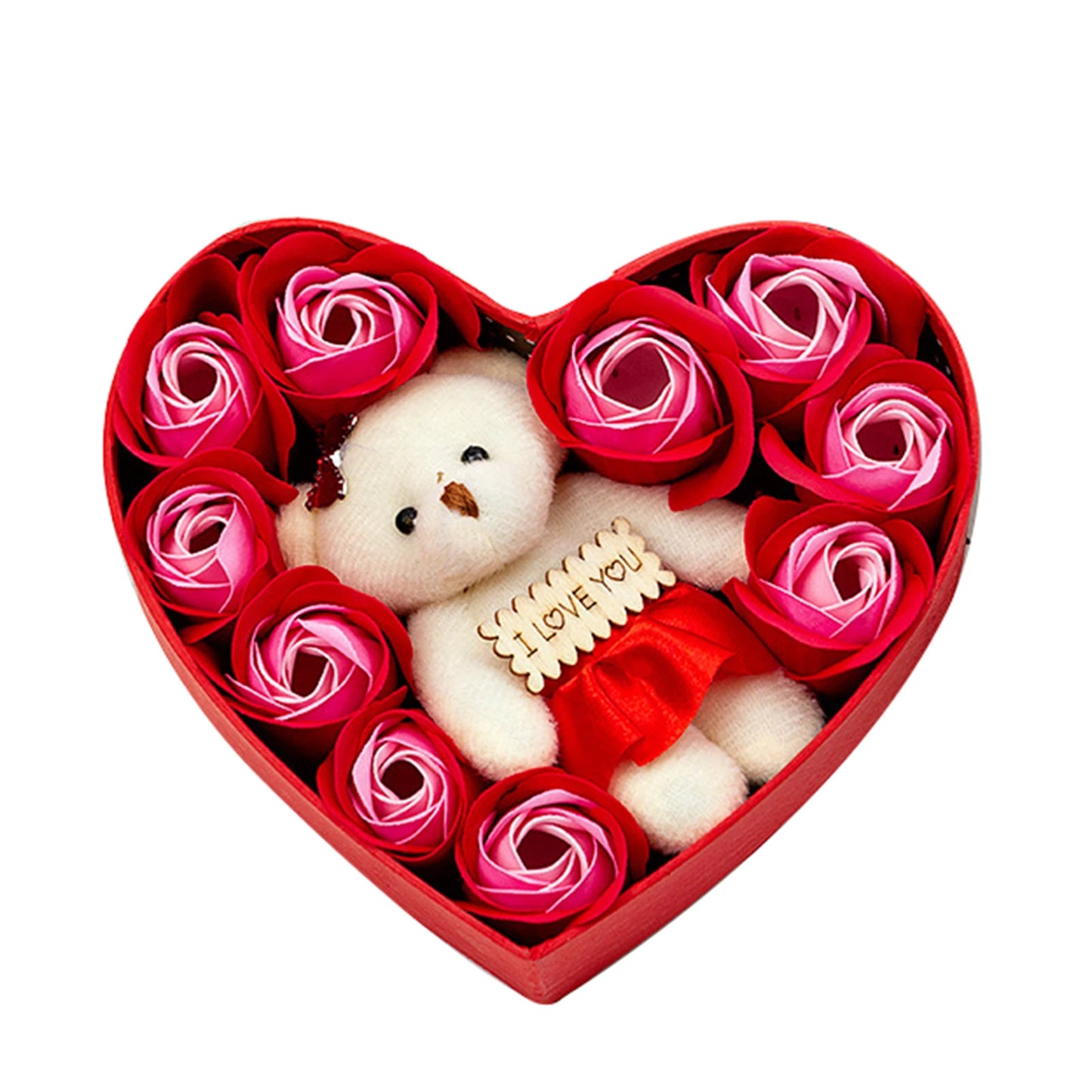 Box Bear Flower Rose Long-Lasting Fragrance Without Fading Best Gift For Christmas Valentine's Day