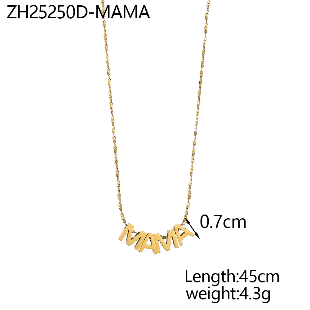 Hip Hop 18K Gold Plated Stainless Steel Flat Snake for Mom