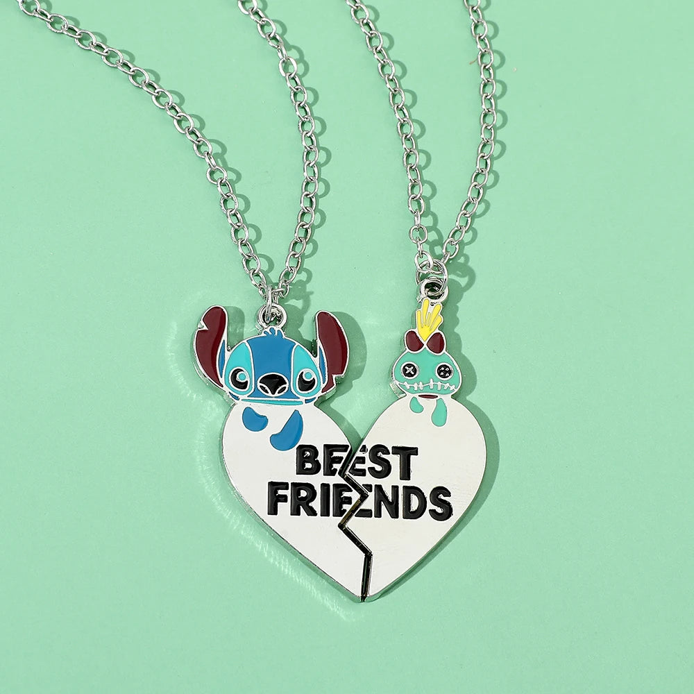 Disney-Stitch Heart Necklace for Lovers