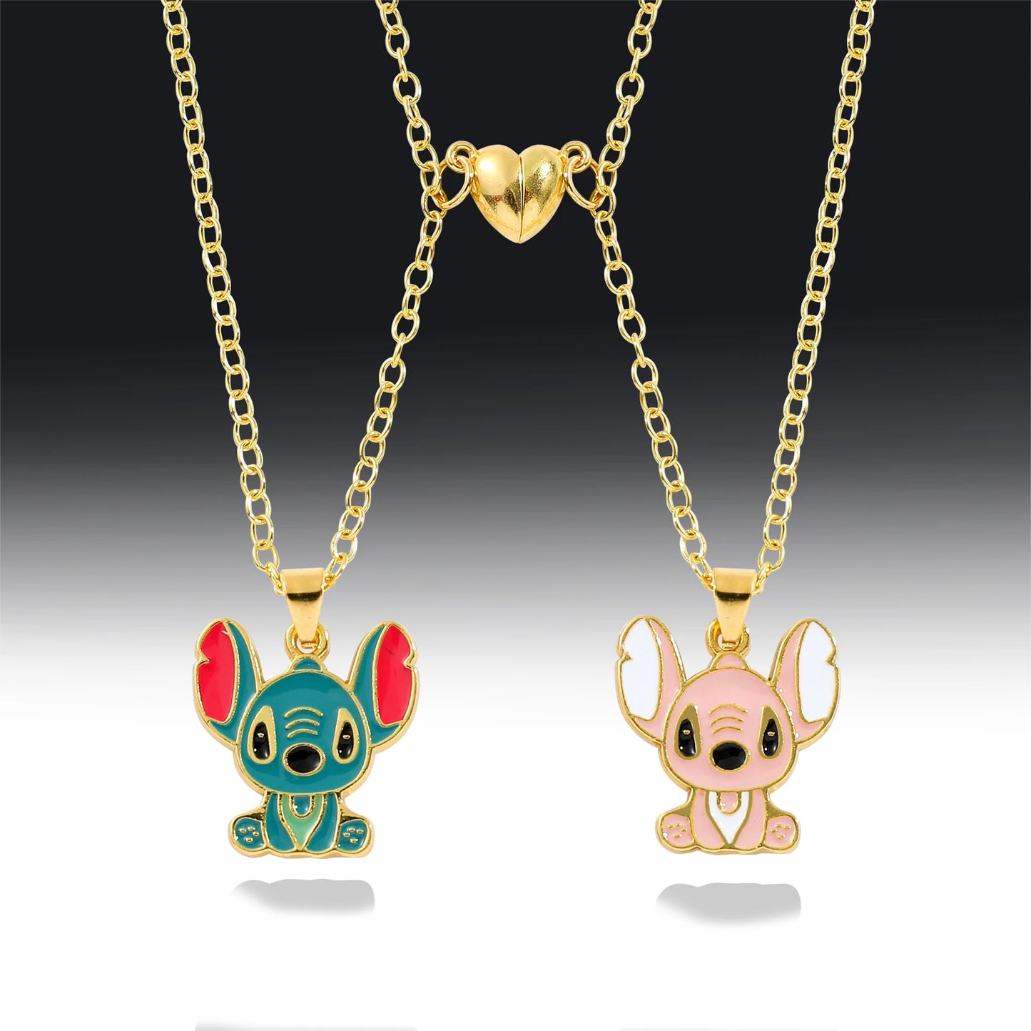 Disney-Stitch Heart Necklace for Lovers