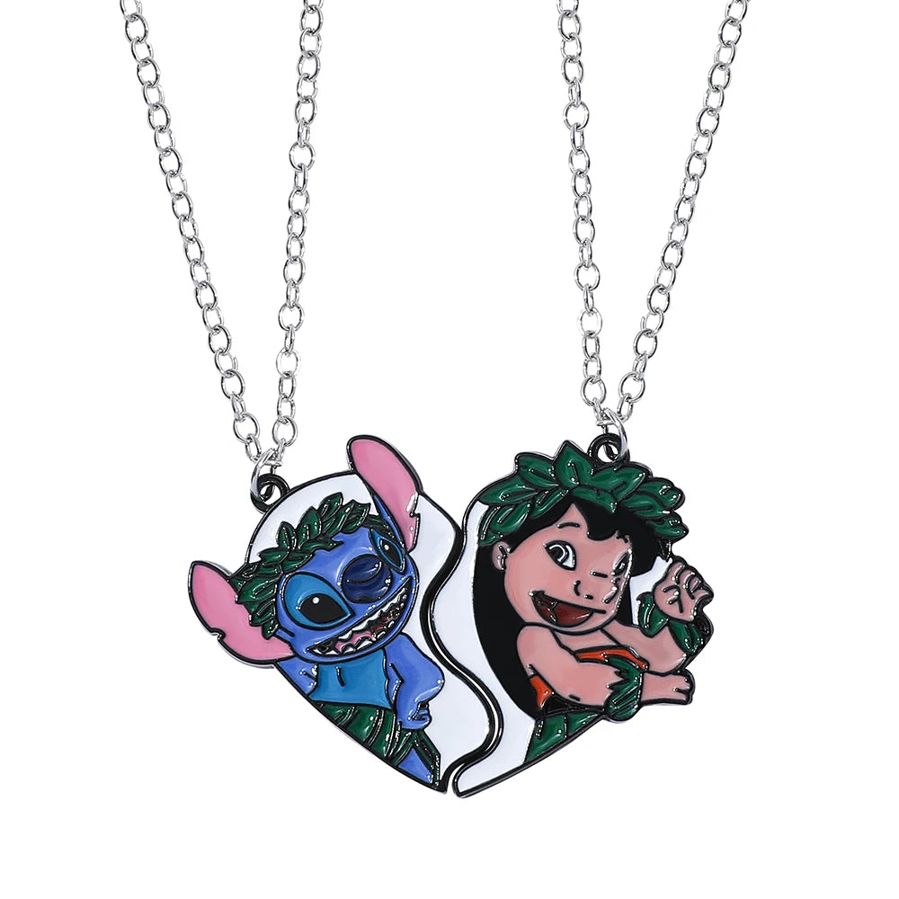Disney-Stitch Heart Necklace for Lovers