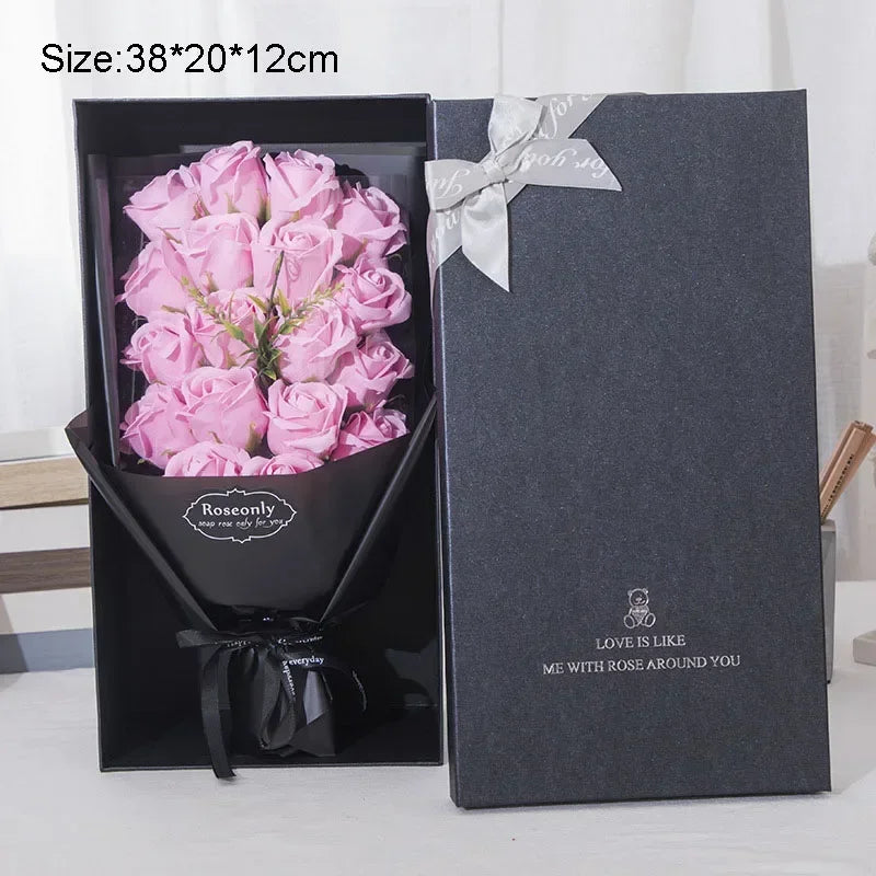Artificial Soap Flower Rose Gift Box for Mom