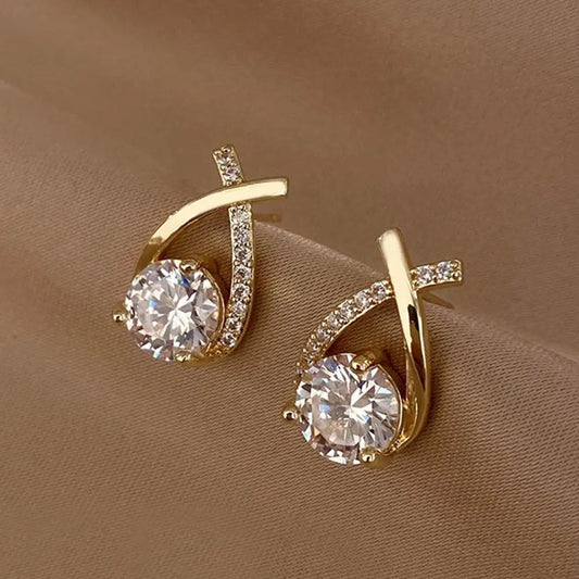 Fashion Cross Stud Earrings For Women Girls