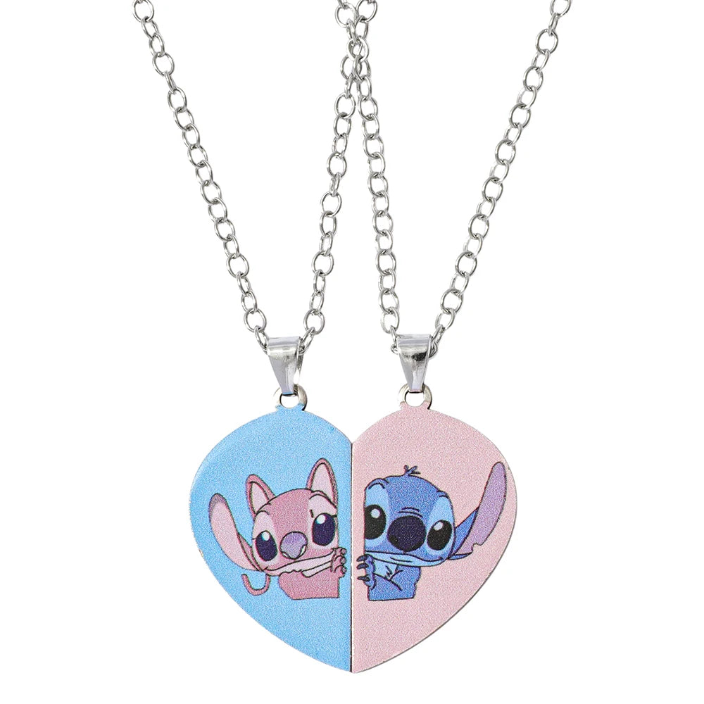 Disney-Stitch Heart Necklace for Lovers