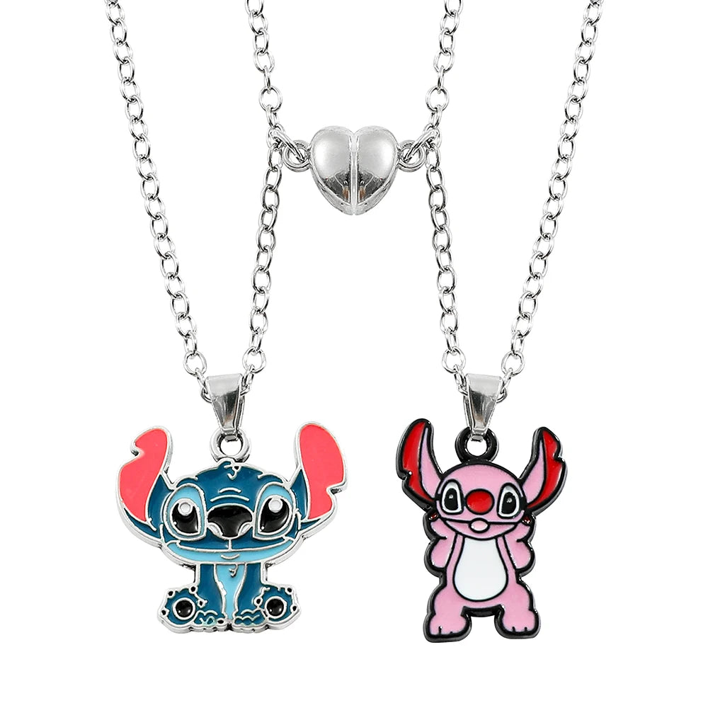 Disney-Stitch Heart Necklace for Lovers