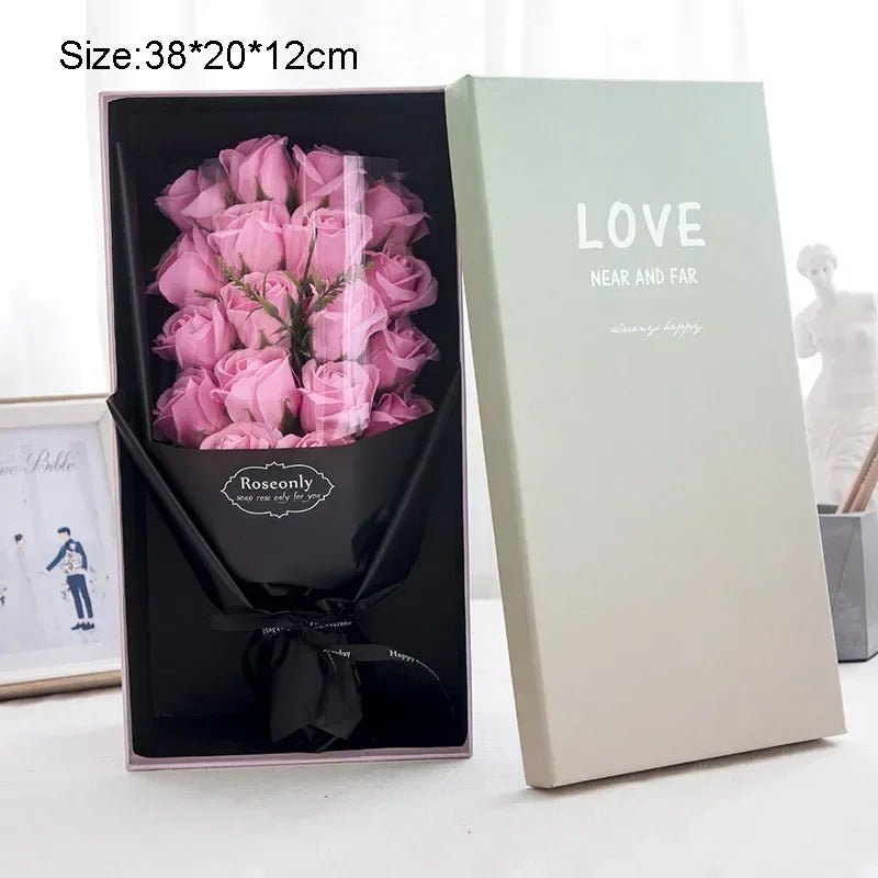 Artificial Soap Flower Rose Gift Box for Mom