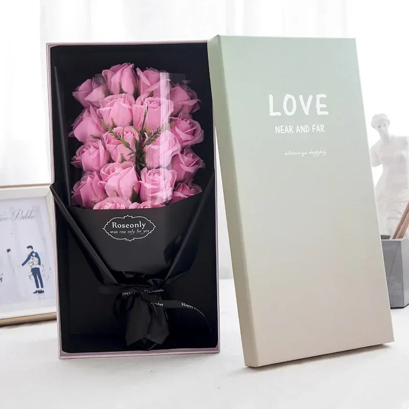 Artificial Soap Flower Rose Gift Box for Mom