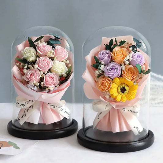 Real Rose in Glass Dome for Lovers