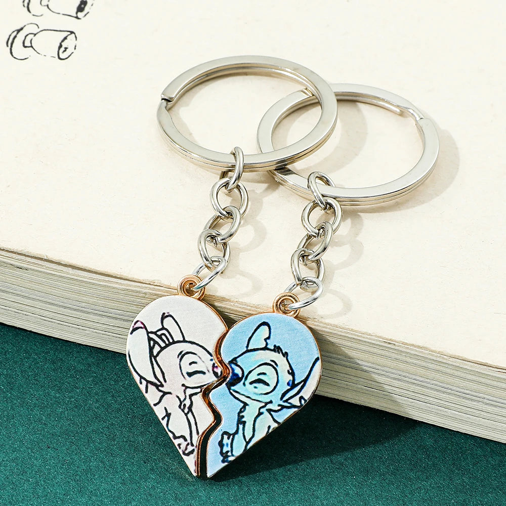 Disney-Stitch Heart Necklace for Lovers