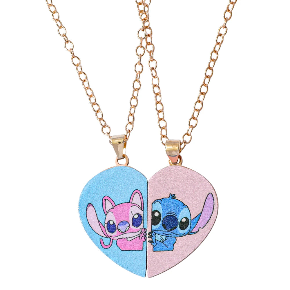 Disney-Stitch Heart Necklace for Lovers
