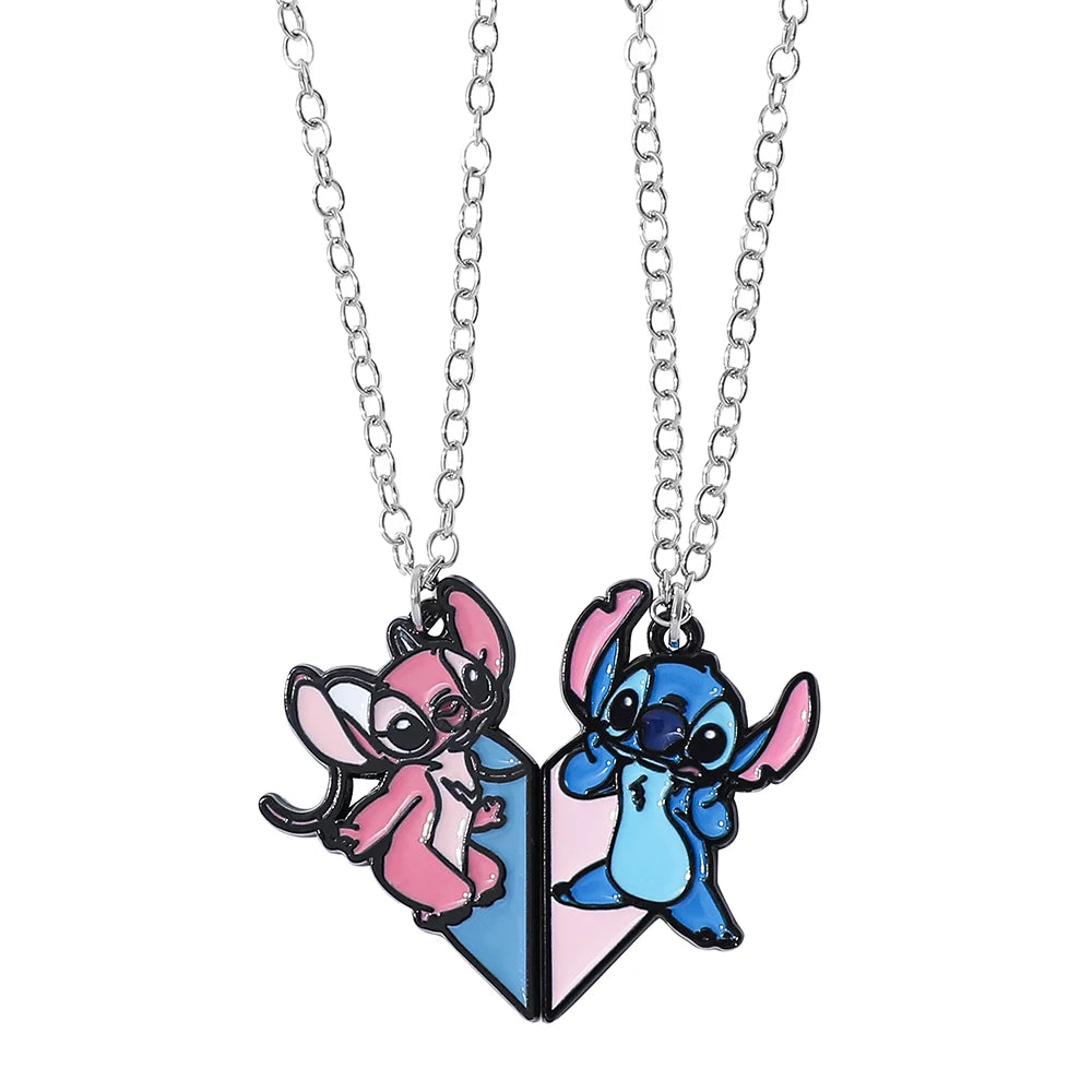 Disney-Stitch Heart Necklace for Lovers