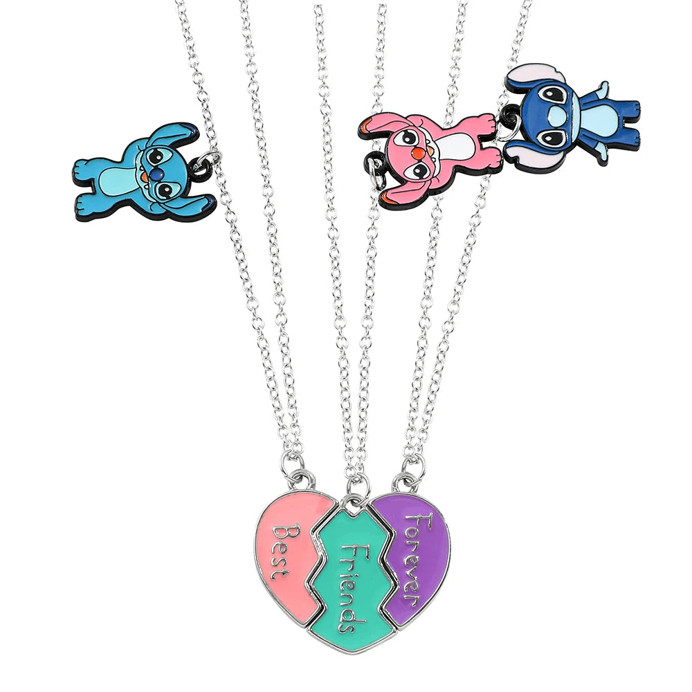 Disney-Stitch Heart Necklace for Lovers